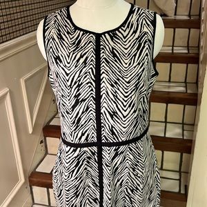 Ann Taylor Zebra Print Sheath Dress Women's Size 8P